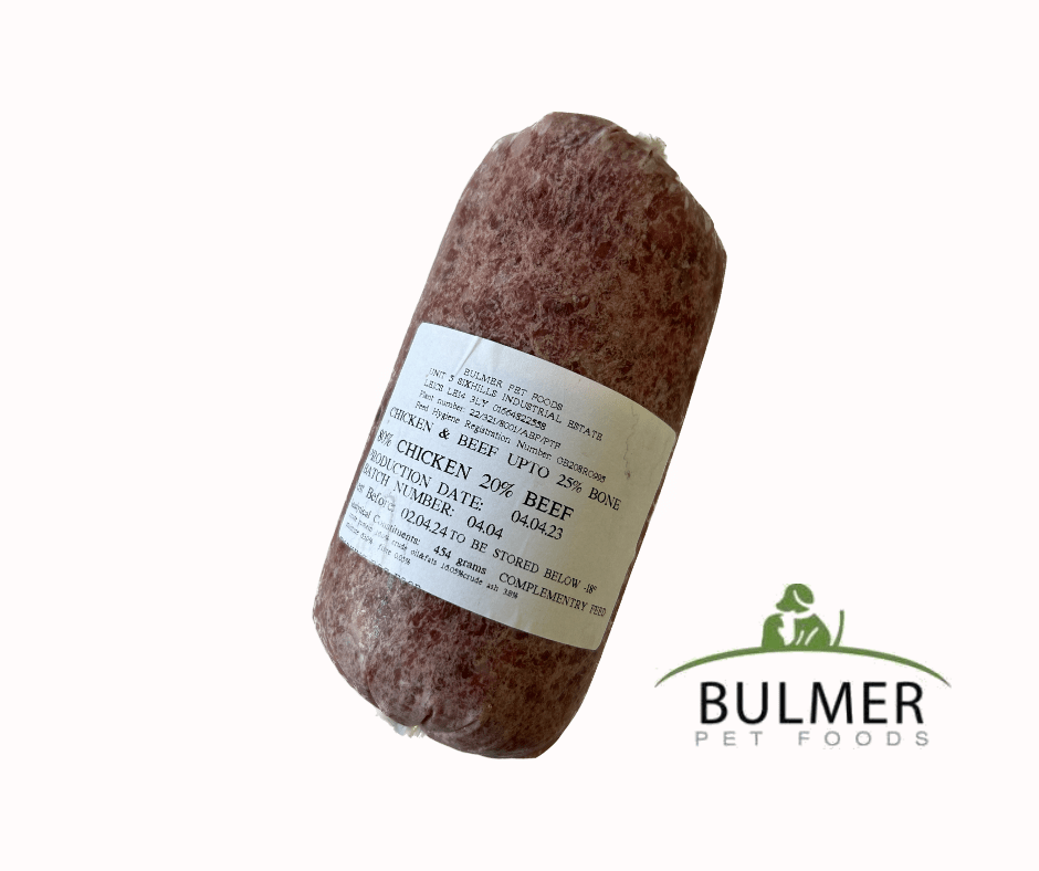 Bulmer Minced Chicken and Beef (454g / 1lb) K9Catering Frozen Raw