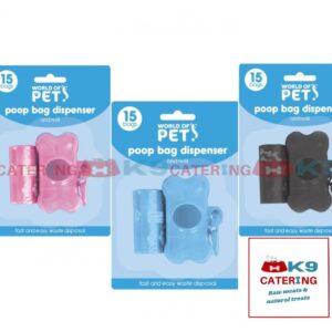 Poo Bag Dispenser with a roll of bags