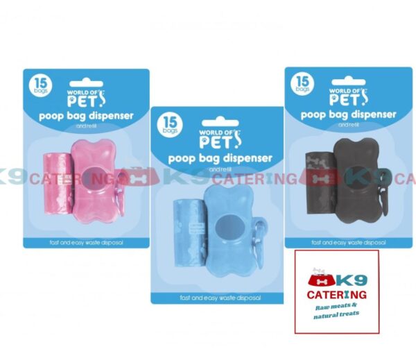 Poo Bag Dispenser with a roll of bags